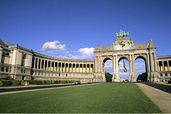 Belgium Brussels Arch of Cinquatenaire colorful monument in Belgium