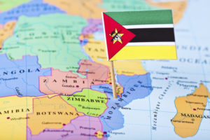 Map and flag of Mozambique