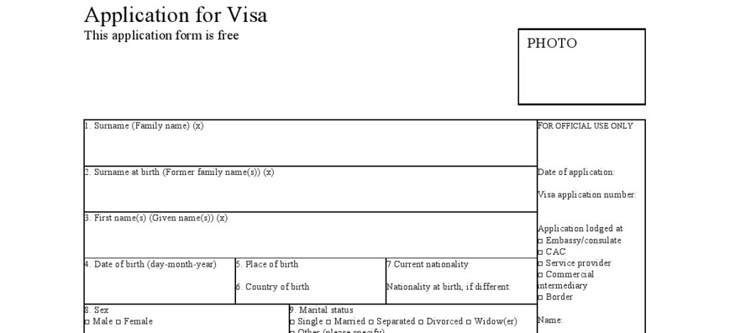 tải Mẫu đơn xin visa đi Bungary