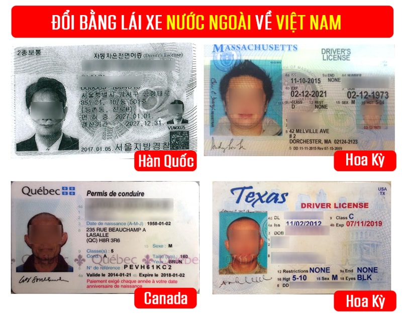 Đổi bằng lái xe nước ngoài sang bằng Việt Nam